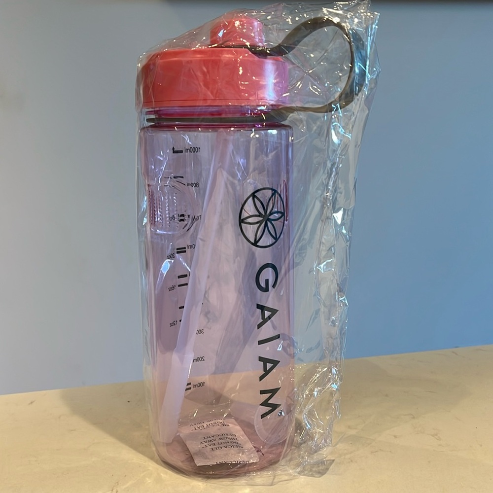 NEW GAIAM Pink Plastic Water Bottle (1000 ml)